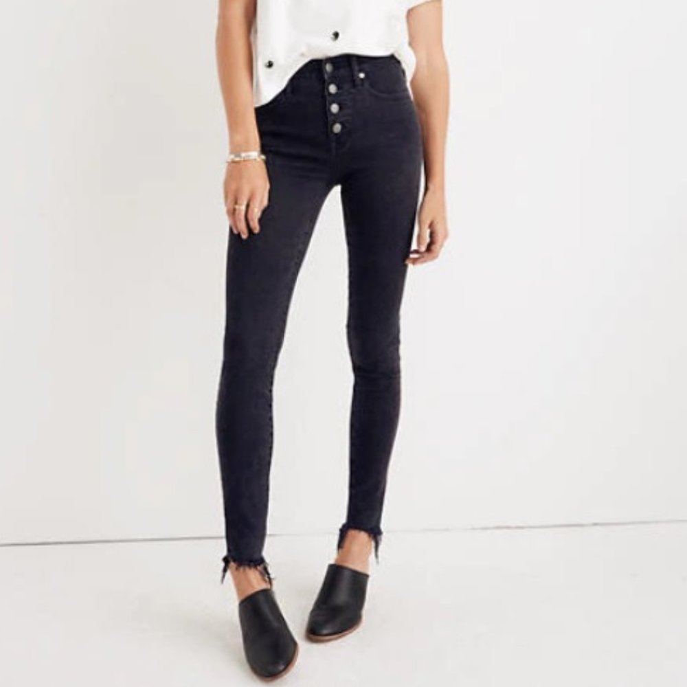Madewell Black Button Fly 9” High Rise Skinny 27 P